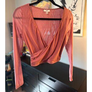 BP. Long Sleeve Mesh Crop Top